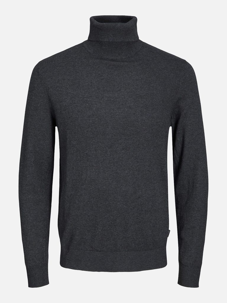JJEEMIL KNIT ROLL NECK DARK GREY