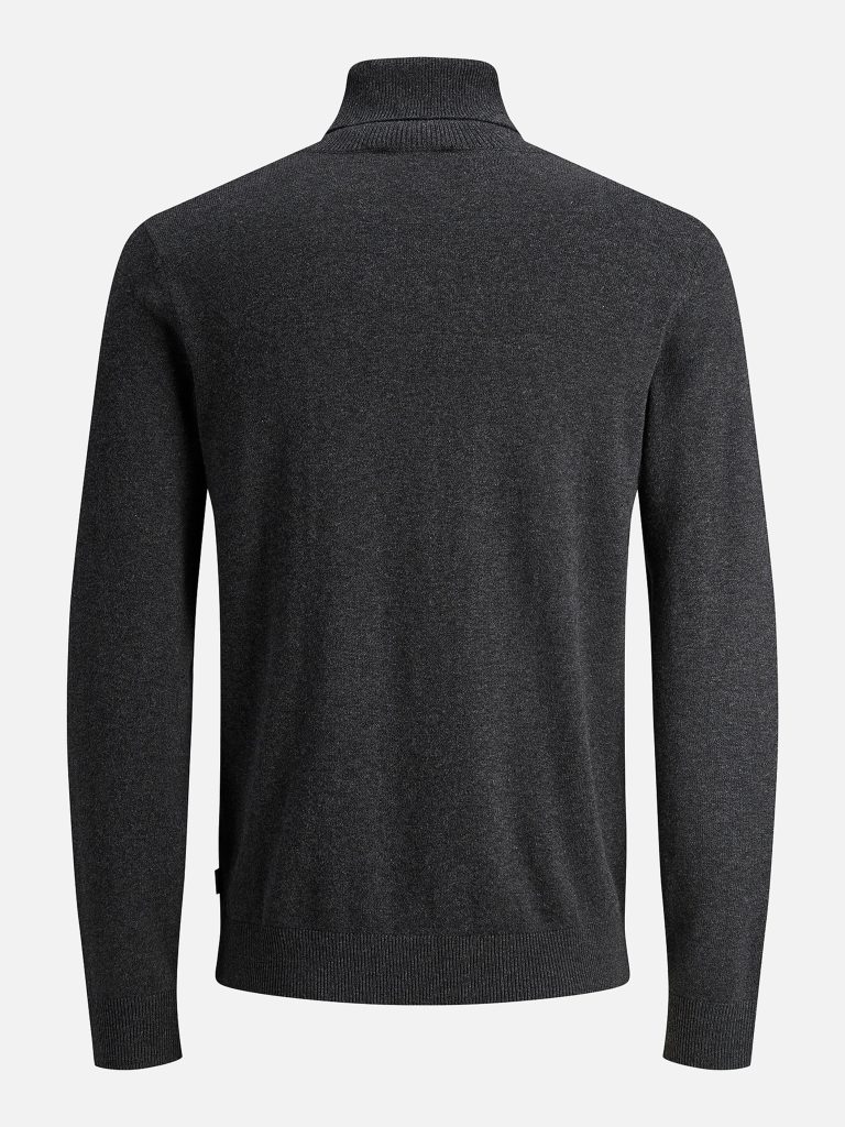 JJEEMIL KNIT ROLL NECK DARK GREY