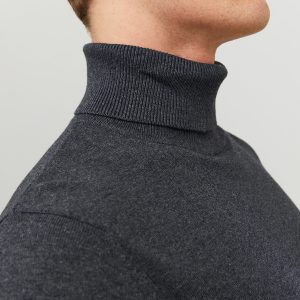 JJEEMIL KNIT ROLL NECK DARK GREY – Image 6