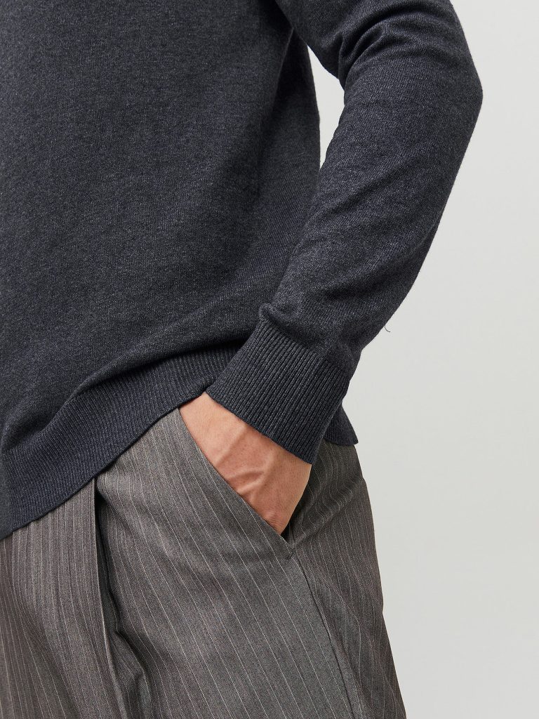JJEEMIL KNIT ROLL NECK DARK GREY