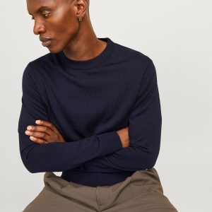 JPRBLAMILANO STITCH KNIT CREW NECK NIGHT SKY – Image 4