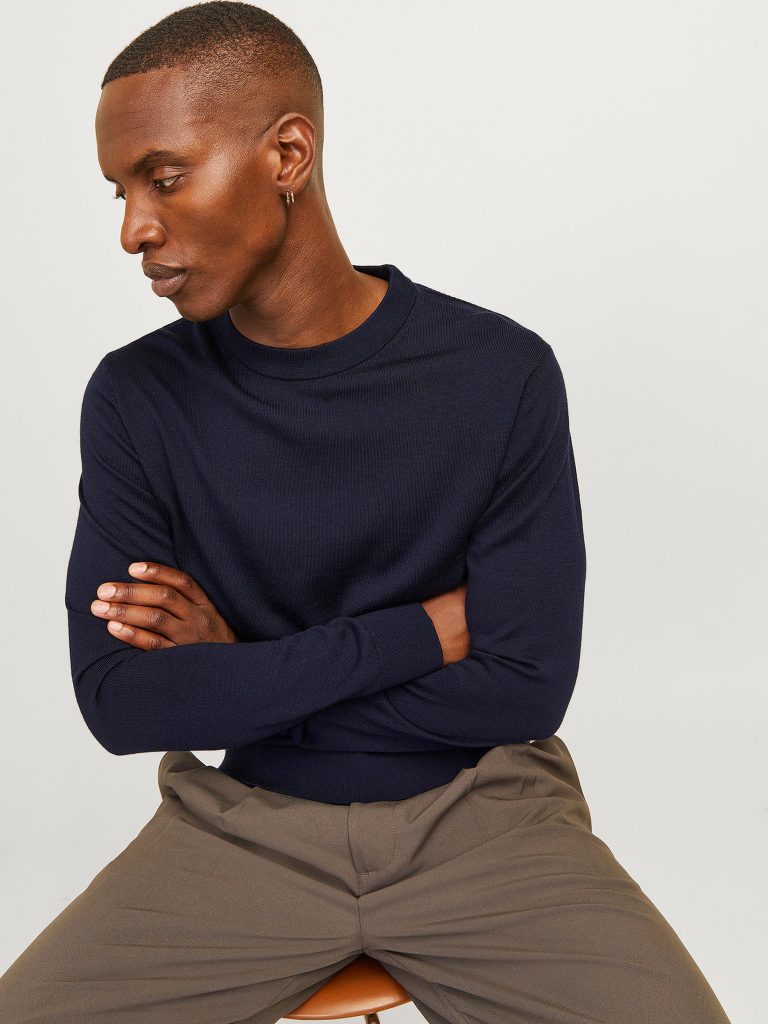 JPRBLAMILANO STITCH KNIT CREW NECK NIGHT SKY