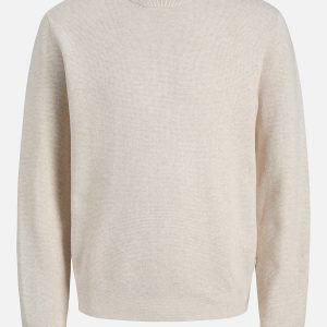 JPRBLAMILANO STITCH KNIT CREW NECK CLOUD DANCER – Image 1