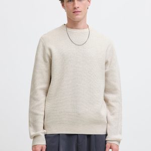 JPRBLAMILANO STITCH KNIT CREW NECK CLOUD DANCER – Image 5
