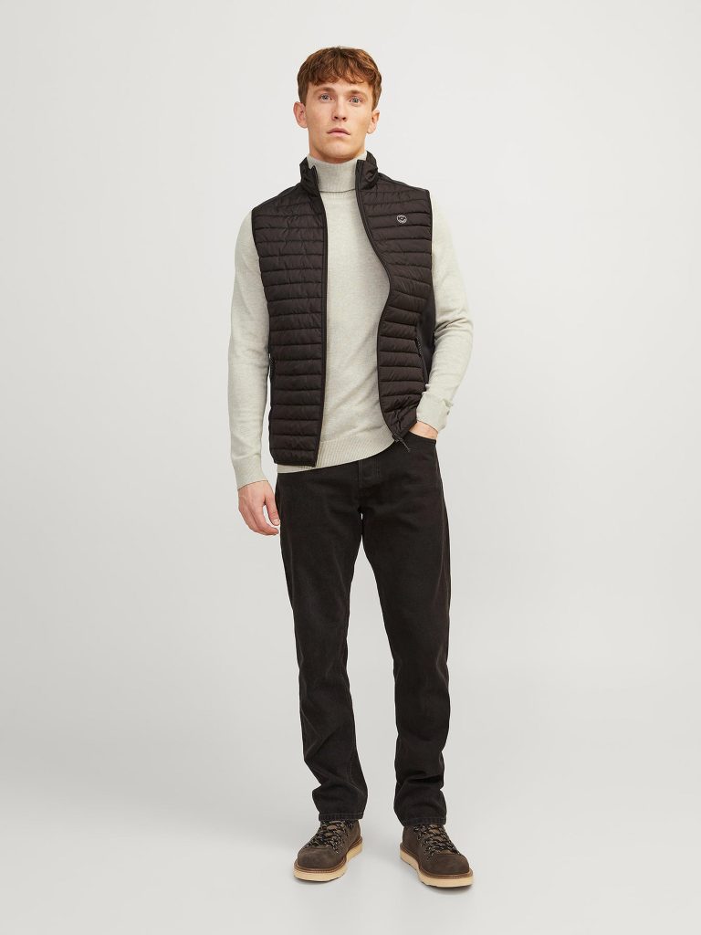JJEEMIL KNIT ROLL NECK OATMEAL MELANGE