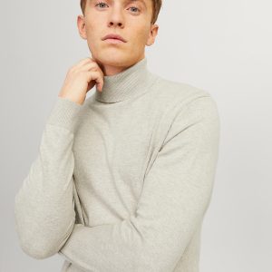 JJEEMIL KNIT ROLL NECK OATMEAL MELANGE - Image 4