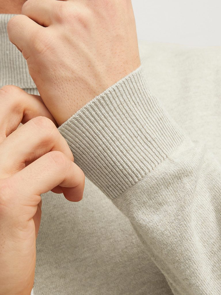 JJEEMIL KNIT ROLL NECK OATMEAL MELANGE