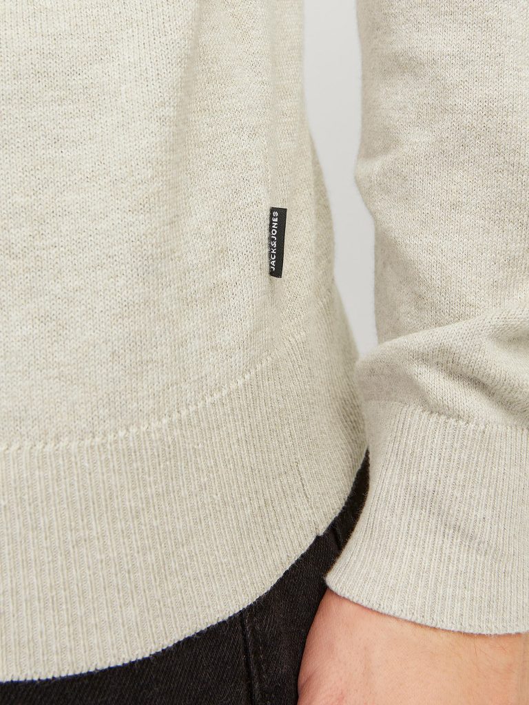 JJEEMIL KNIT ROLL NECK OATMEAL MELANGE