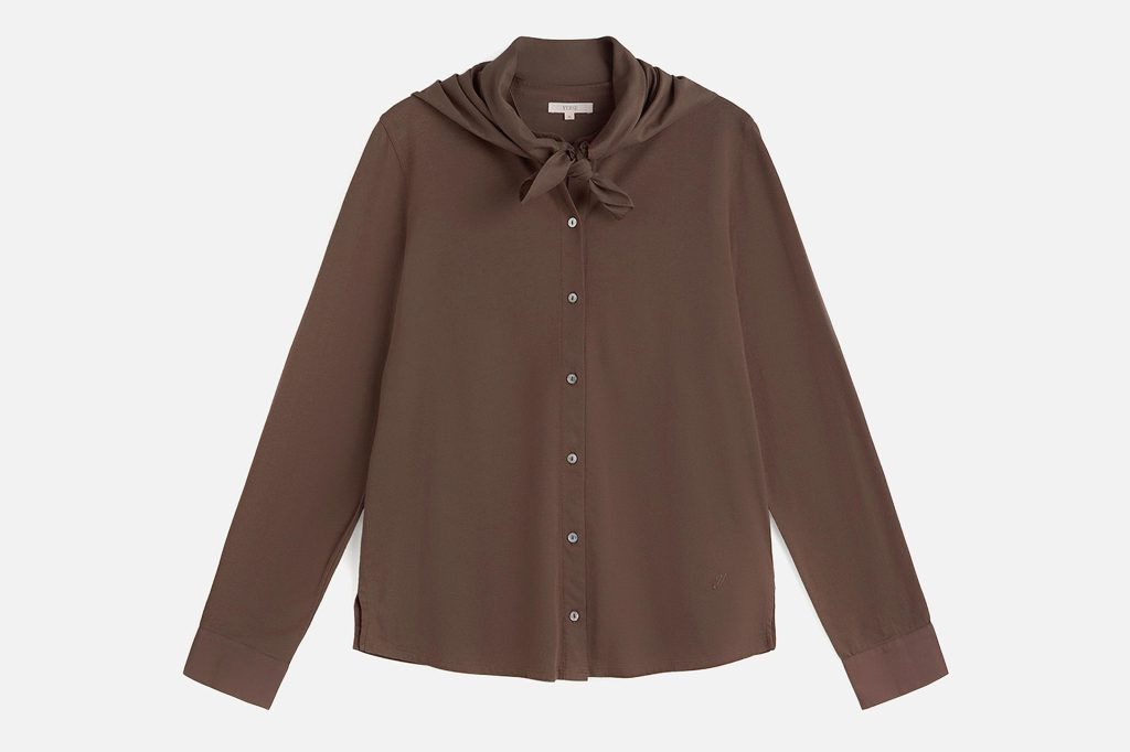 CHEMISE COL BANDANA MARRON
