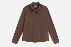 CHEMISE COL BANDANA MARRON