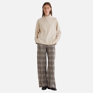 PANTALON BIG CHECKS BEIGE BROWN - Image 3