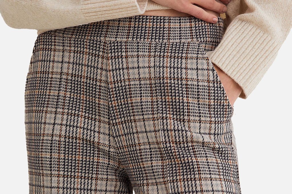 PANTALON BIG CHECKS BEIGE BROWN