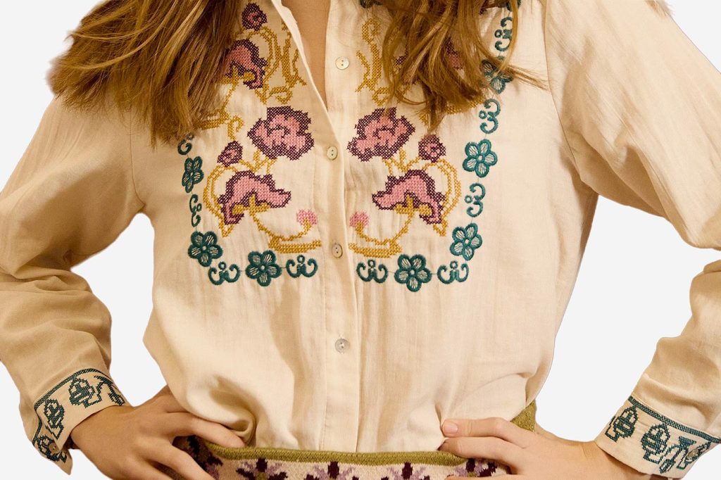SHIRT BRODERIE FLORALE