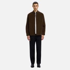 SLMREGCOLE DANNI CORD BD LS SHIRT COFFEE - Image 2