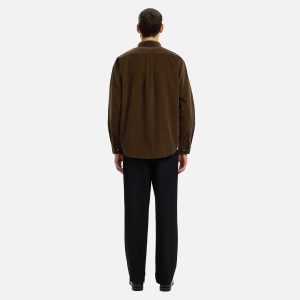 SLMREGCOLE DANNI CORD BD LS SHIRT COFFEE - Image 4