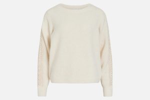 VIHILDE LS BOATNECK LACE KNIT BIRCH