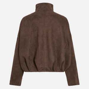 VIVIRAL LS FUNNEL NECK JACKET CHOCO BROWN – Image 2