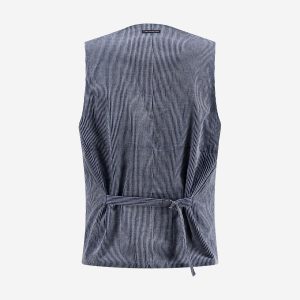 WAISTCOAT TWO TONE RIB JEANS BLUE - Image 2