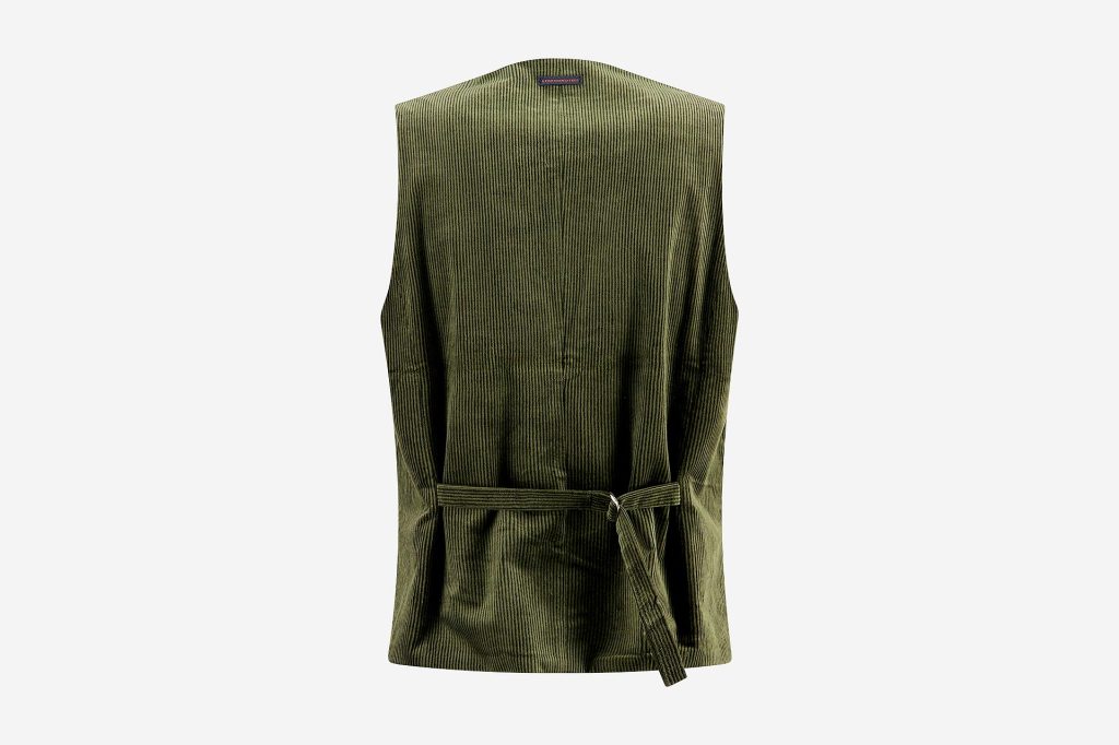 WAISTCOAT TWO TONE RIB FOREST GREEN