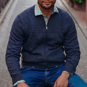 CARDIGAN MELANGE NAVY - Image 3
