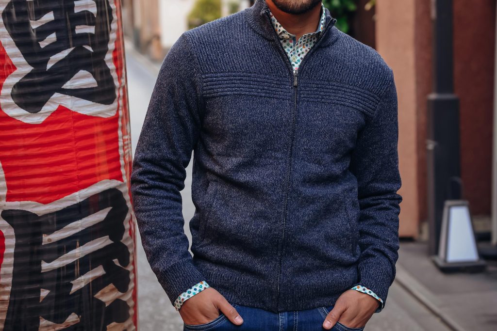 CARDIGAN MELANGE NAVY