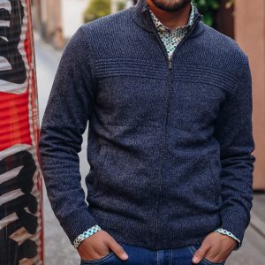CARDIGAN MELANGE NAVY - Image 4
