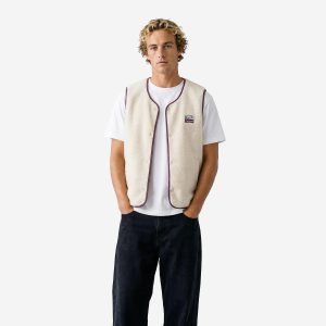 WANDERLUST FLEECE VEST BEIGE - Image 4