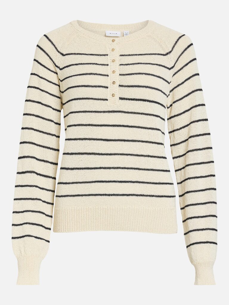 VICATJO ONECK LS STRIPE BIRCH BLACK