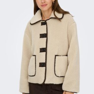 JDYNOELLA LIFE TEDDY JACKET CEMENT - Image 6
