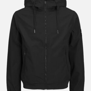 JJEBASIC SOFTSHELL HOOD BLACK – Image 1