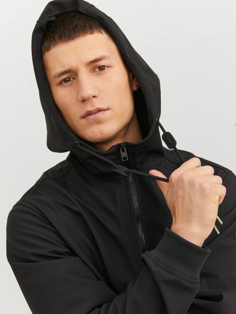 JJEBASIC SOFTSHELL HOOD BLACK