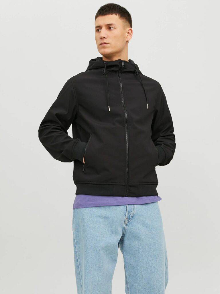 JJEBASIC SOFTSHELL HOOD BLACK