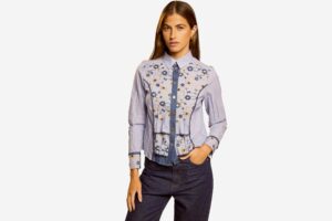CHEMISE SELMA BLEU FLEURS