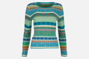 PULL VALAIS TURQUOISE MULTI