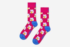 LUCKY NEKO SOCK DARK PINK