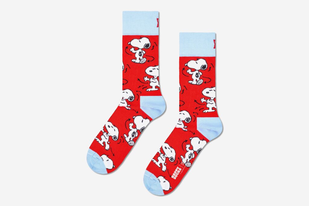 PEANUTS SNOOPY DANCE SOCK RED