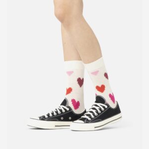 PIXEL HEART SOCK WHITE - Image 1