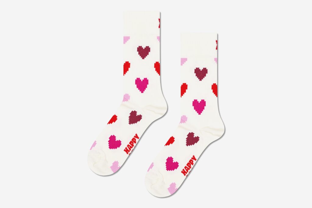 PIXEL HEART SOCK WHITE
