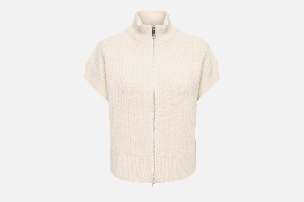 ONLBIANCA HIGHNECK ZIP VEST KNIT BIRCH