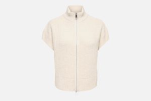 ONLBIANCA HIGHNECK ZIP VEST KNIT BIRCH