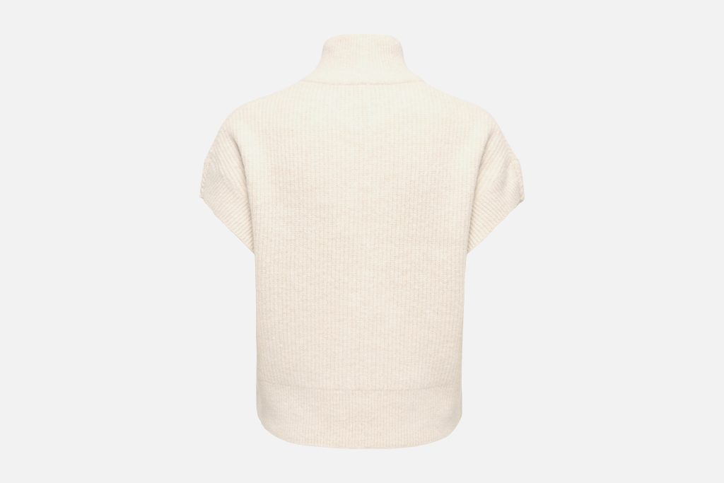 ONLBIANCA HIGHNECK ZIP VEST KNIT BIRCH