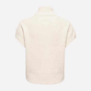 ONLBIANCA HIGHNECK ZIP VEST KNIT BIRCH – Image 2