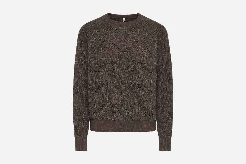 ONLSLOBE LS GLITTER ONECK COFFEE BEAN