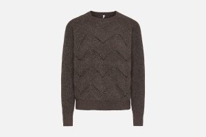 ONLSLOBE LS GLITTER ONECK COFFEE BEAN