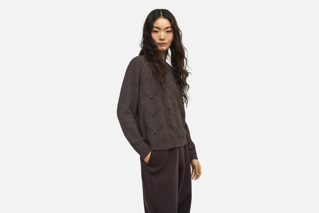 ONLSLOBE LS GLITTER ONECK COFFEE BEAN