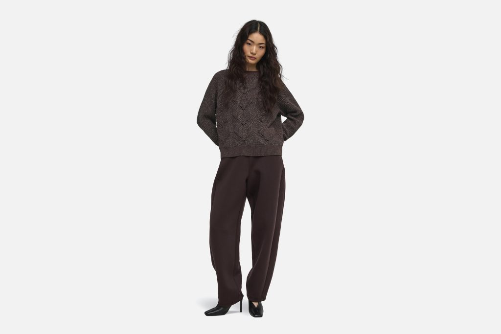 ONLSLOBE LS GLITTER ONECK COFFEE BEAN