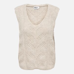 ONLSOPHIE SL VNECK VEST PUMICE STONE – Image 1