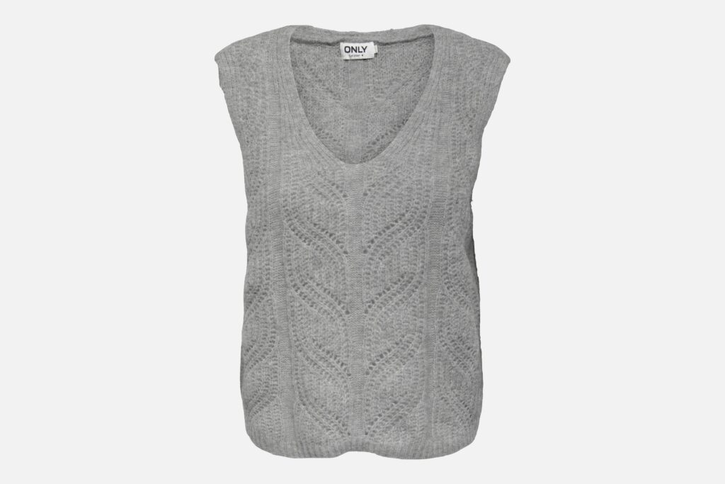 ONLSOPHIE SL VNECK VEST MEDIUM GREY