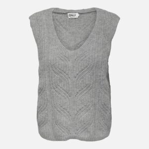 ONLSOPHIE SL VNECK VEST MEDIUM GREY – Image 1