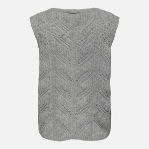 ONLSOPHIE SL VNECK VEST MEDIUM GREY – Image 2